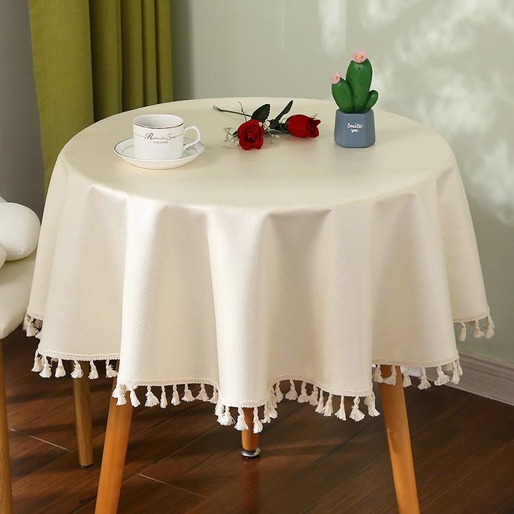 テーブルクロス 円形 TPU 撥水 防汚 耐熱 北欧風 無地 ミニテーブル デスクマット オフホワイト グレー..