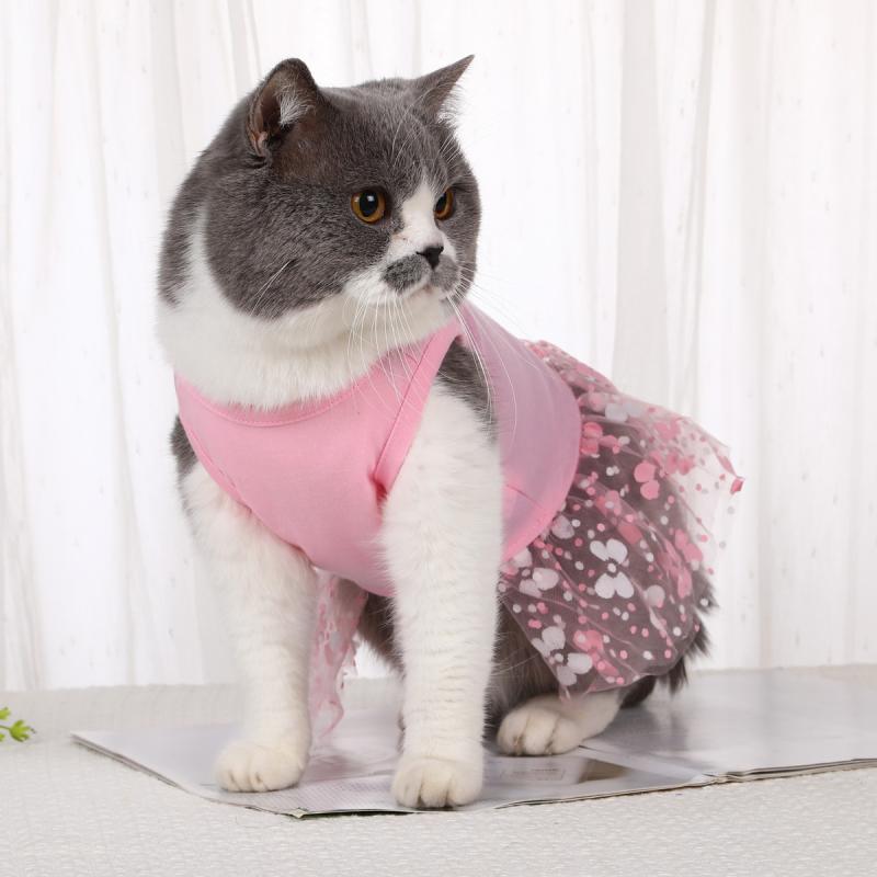 犬服 ペット服 小型犬 かわいい ピンク メッシュ スカート ワンピース 普段使い お散歩 ポリエステル 春夏