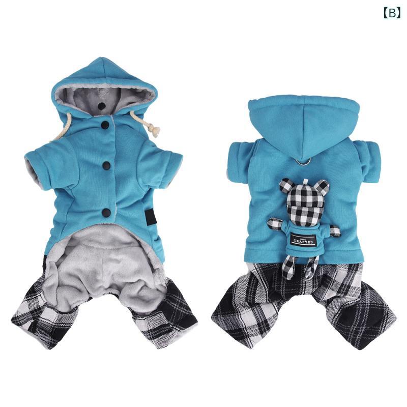ドッグウェア 秋冬 犬用 コットン製 格子柄 フリース裏地 暖か 防寒 トレーナー 小型犬 ピンク ブルー オレンジ