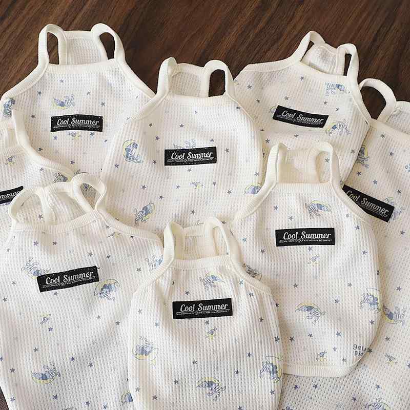 ペット 服 犬 夏 薄手 ワッフル かわいい ベスト タンクトップ 小型犬 抜け毛防止 白色