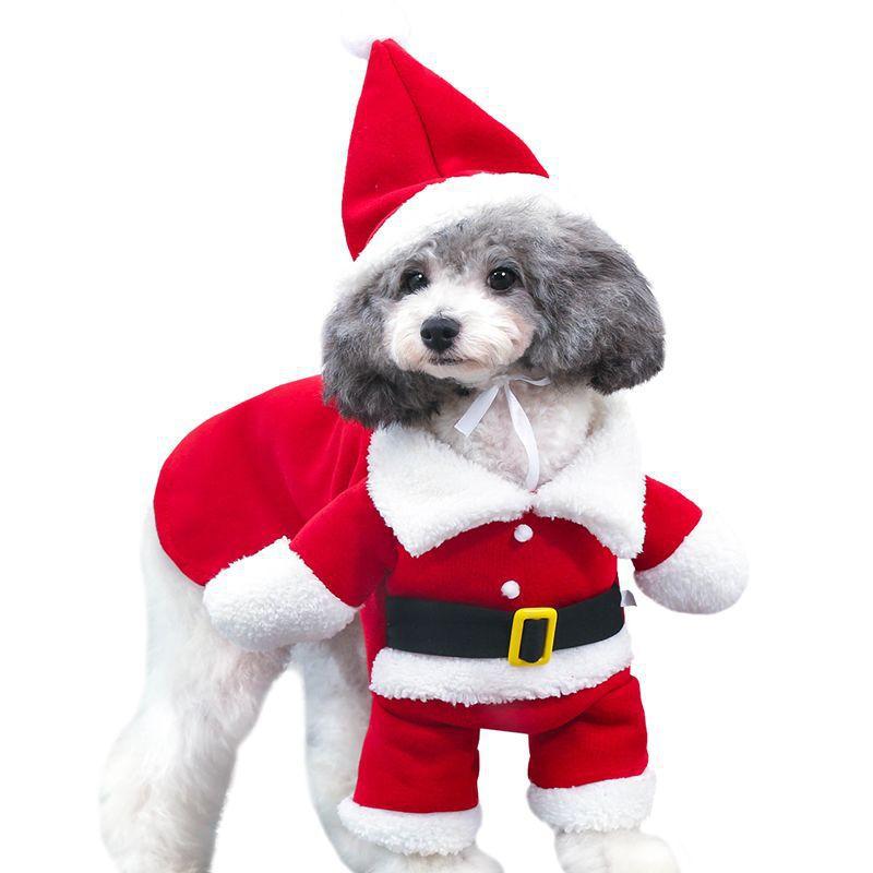 ペット用 クリスマス コスチューム 小型犬 猫 兼用 クリスマス帽子 かわいい おもしろい 服 欧米風 ポリエステル