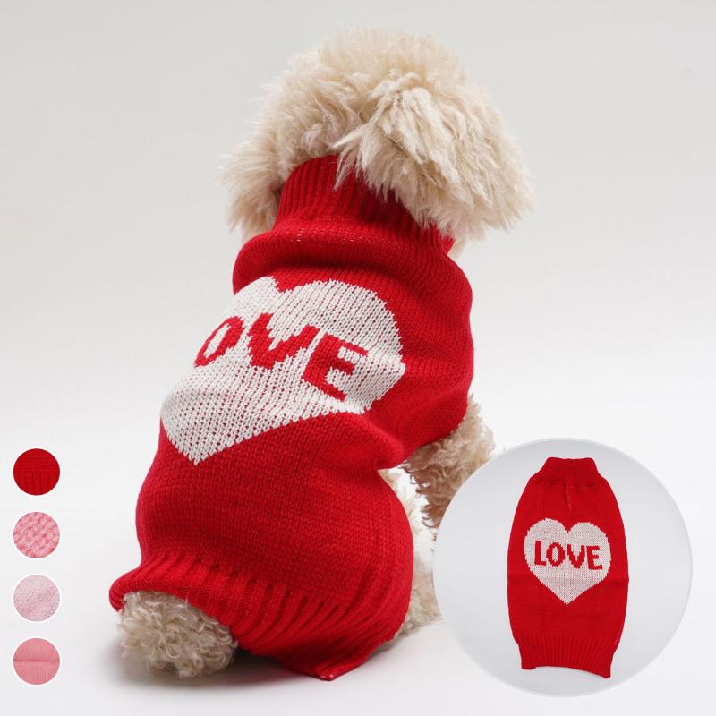 ペット服 ペット用ニット 伸縮性 セーター レッド ピンク 英国風 かわいい蝶結び 犬 猫 小型犬 ビショ..