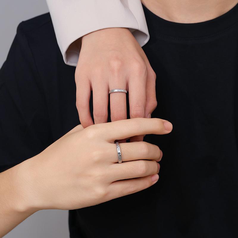 指輪 ペアリング シルバー S999 花火 蝶々 モチーフ 幾何学模様 開口調節可能 カップル 恋人 プレゼント ギフト かわいい エレガント