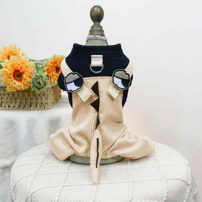 ペット服 犬服 春秋冬 かわいい カートゥーン 四脚 ズボン 柴犬 トイプードル 小型犬 中型犬 ポリエステル カートゥーン 背負える