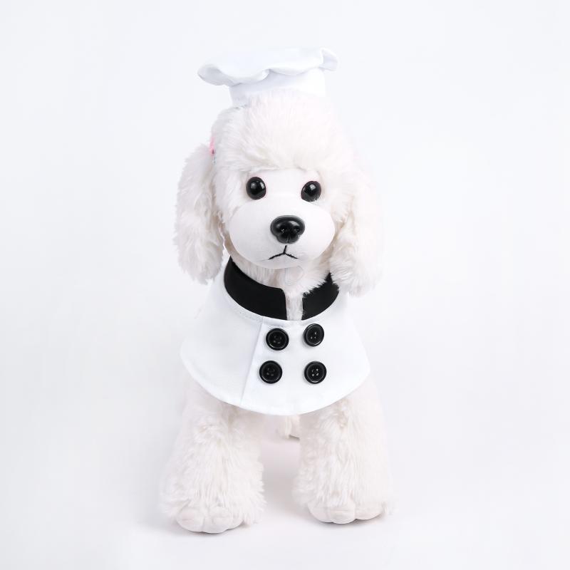 Garments - ペット服 レディース コスチューム シェフ エプロン 帽子 セット かわいい 犬 猫 プリンセス スタイル 白 S M L XL