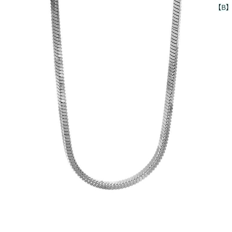 ネックレス レディース 925シルバー 秋冬 高見え 蛇骨チェーン ペンダント ゴールドカラー プラチナカラー