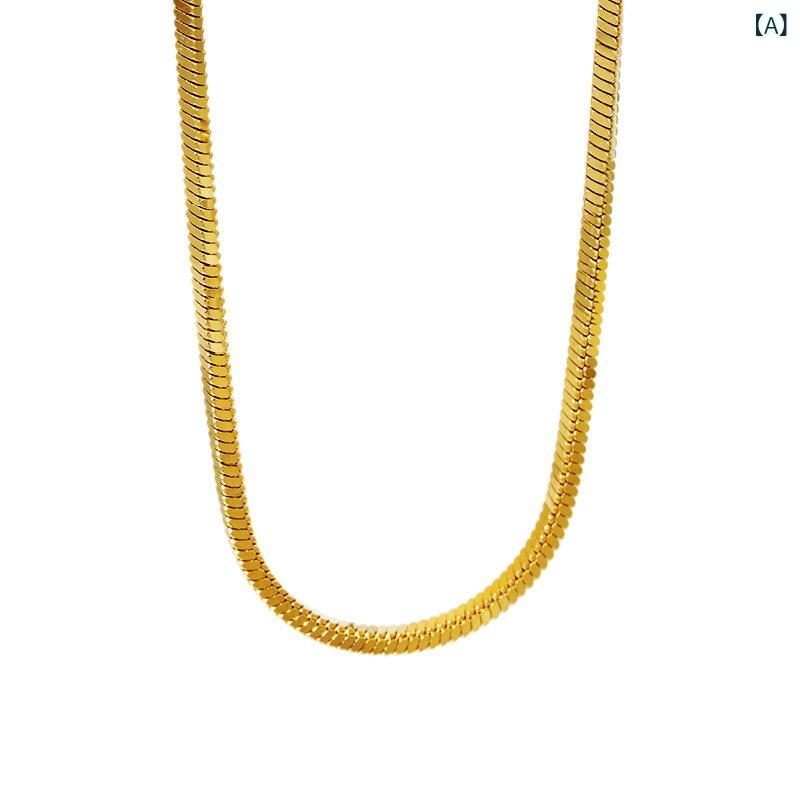 ネックレス レディース 925シルバー 秋冬 高見え 蛇骨チェーン ペンダント ゴールドカラー プラチナカラー