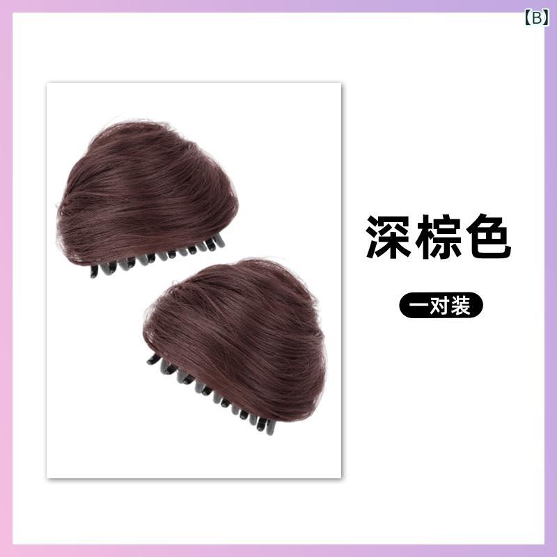 シャドーテールのヘアアクセサリー レディース 猫耳 ウィッグ お団子 かわいい Y2K コスプレ 髪飾り ヘアアレンジ ブラウン ブラック｜アングル3