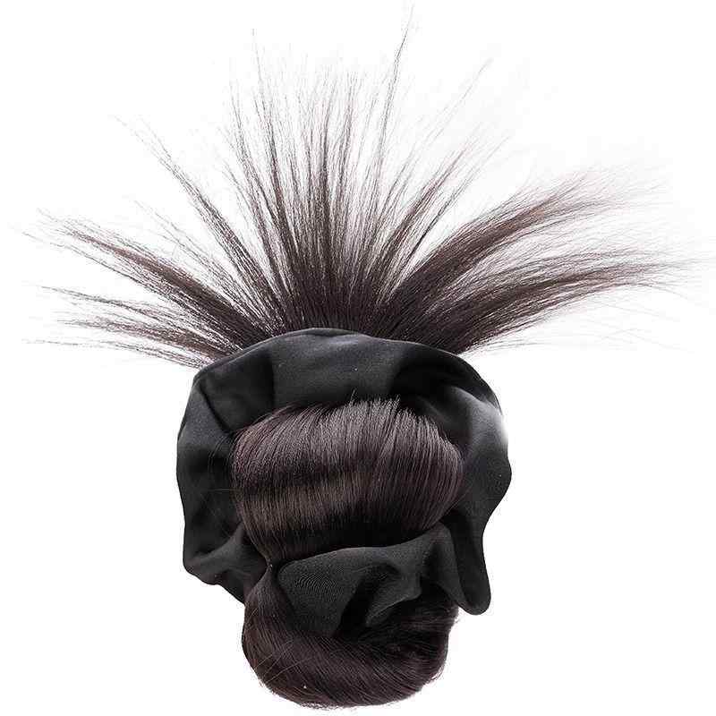 ヘアゴム レディース お団子ウィッグ シュシュ Extension ポイントウィッグ まとめ髪 盛りヘア 自然 黒..