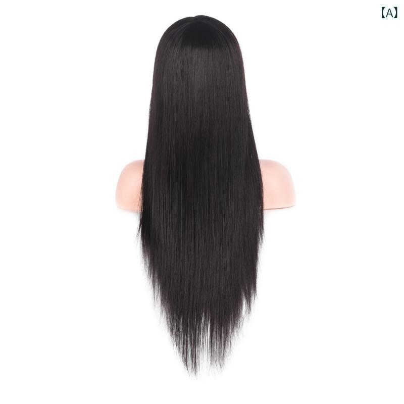 ウィッグ ヘアアレンジ練習用マネキン ロング ストレート 前髪付き カット カラー ...