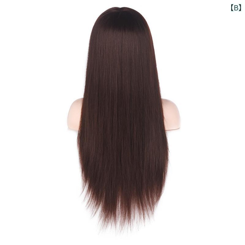 ウィッグ ヘアアレンジ練習用マネキン ロング ストレート 前髪付き カット カラー ...
