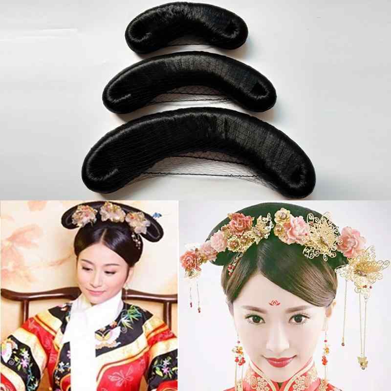 ウィッグ レディース 女性用 古代中国 お団子ヘア シニヨン 若曦風 弯月型 清朝 コスプレ ヘアスタイル..