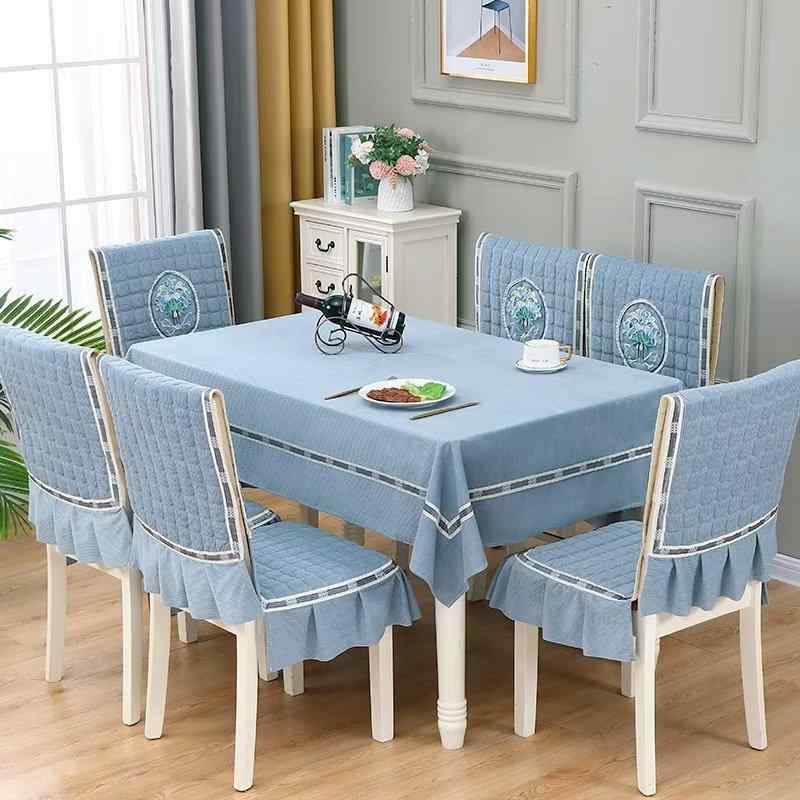 テーブルクロス 椅子カバー 一体型 チェアパッド 背もたれ付き ベルベット 厚手 ノンスリップ 長方形 ..