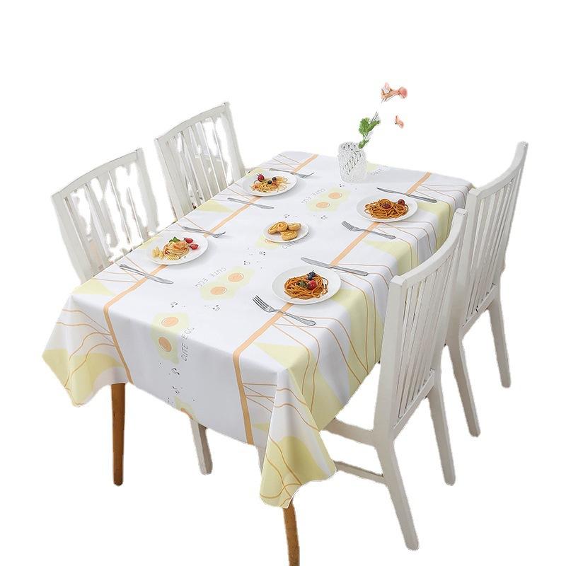 テーブルクロス 北欧風 格子柄 無地 PVC素材 防水 防油 撥水 汚れ防止 長方形 食卓カバー