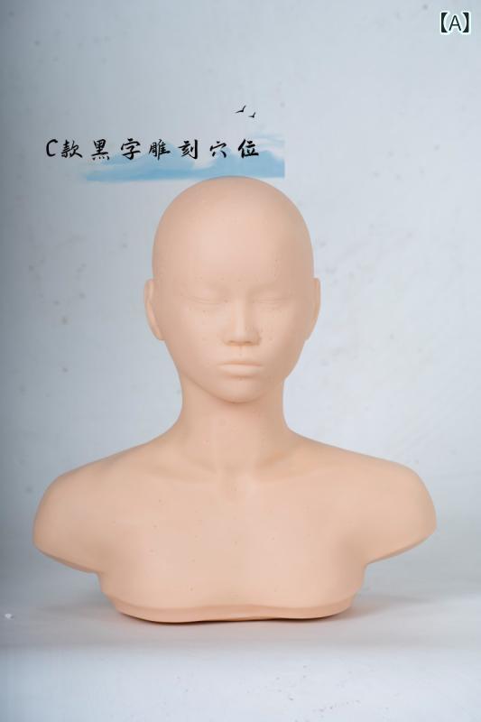 マネキン レディース 美容練習用 フェイスマッサージ 練習用 カット練習 穴位付き ...