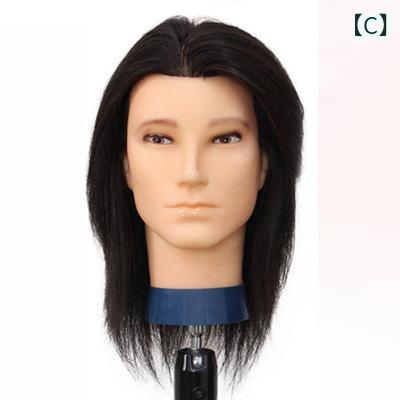 シャドーテールのカット練習用ウィッグ メンズ 男性用 ショートヘア 全人毛 100% ヘアカット 練習用 ヘアスタイリング パーマ カラーリング可能 カットマネキン｜アングル3