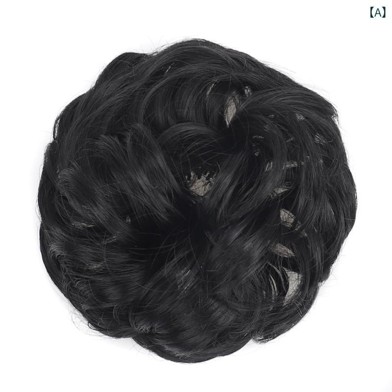ヘアアクセサリー レディース ヘアゴム お団子ウィッグ シュシュ 巻き付け 縮れシ...