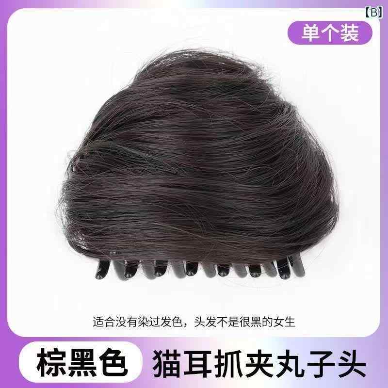 ヘアアクセサリー レディース 猫耳 ウィッグ お団子 かわいい ヘアゴム ヘアアレン...