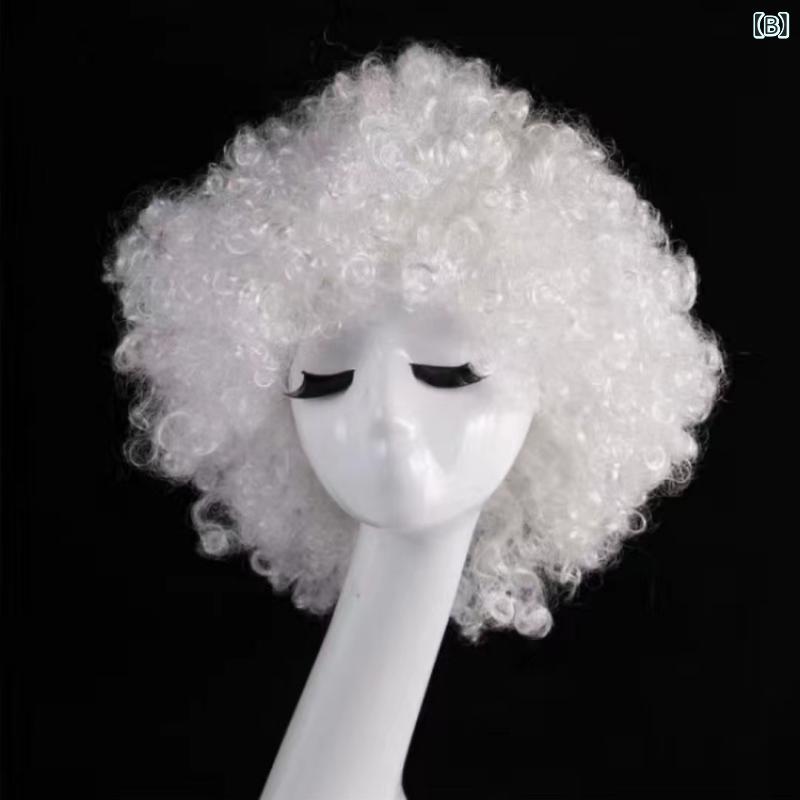 シャドーテールのヘアアクセサリー 子供用 大人用 アフロ ウィッグ カラフル カツラ パーティーグッズ 舞台 イベント コスプレ 忘年会 新年会｜アングル3