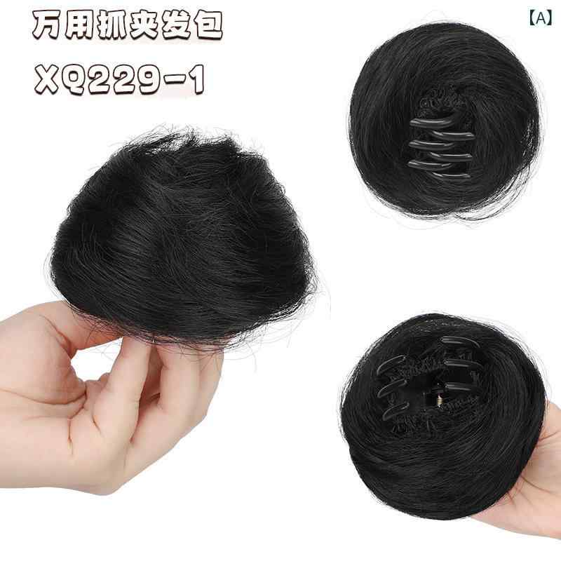 ヘアアクセサリー レディース 付け毛 お団子ウィッグ シュシュ式 ポイントウィッグ...