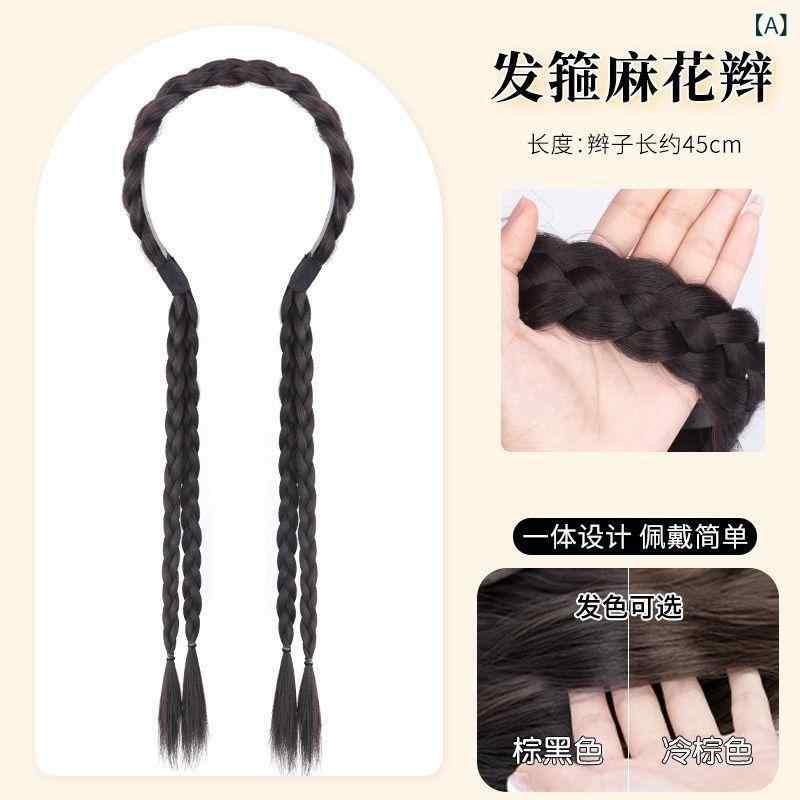 ヘアバンド レディース ウィッグ 三つ編み カチューシャ おしゃれ かわいい 高温丝...