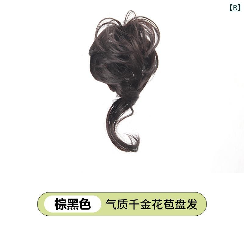 ヘアアクセサリー レディース お団子ウィッグ シュシュ 高温シルク ヘアアレンジ ...