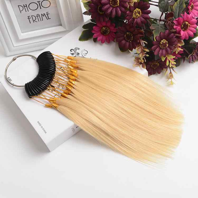 その他ウィッグ レディース ヘアエクステンション 人毛 カラーサンプル ブリーチ 染色 自然色 黒髪 明..