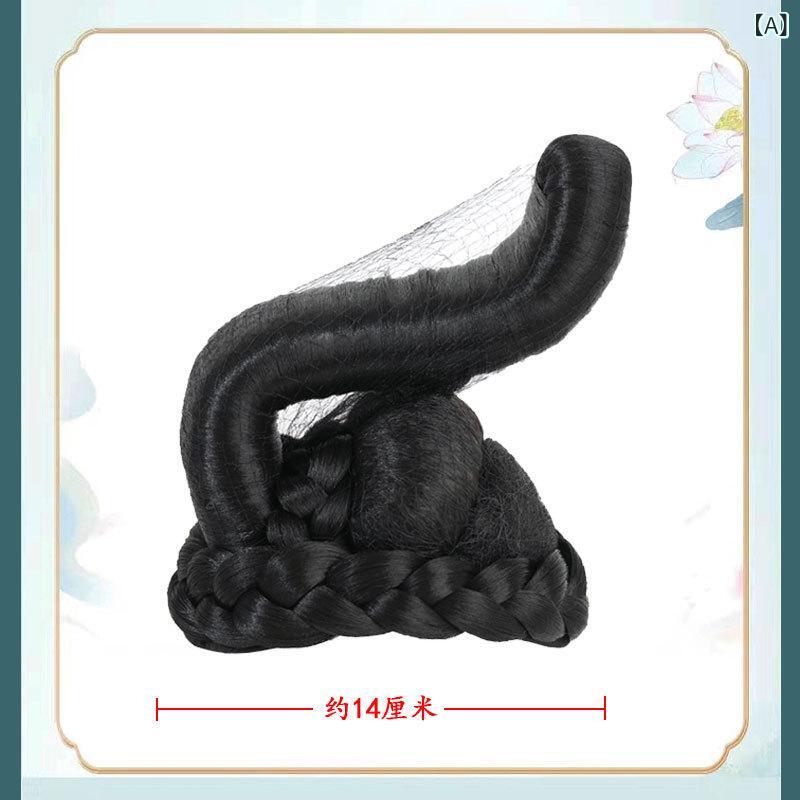 ヘアアクセサリー 女性用 お団子ウィッグ シニヨン 髷風 古代中国風 時代劇 コスプ...