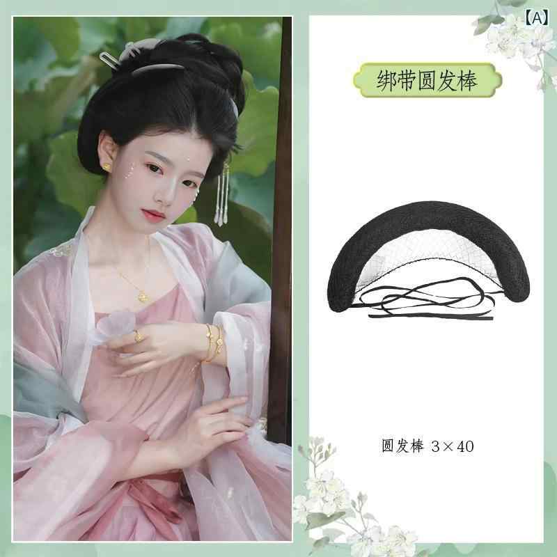ウィッグ レディース 古風 全髪 髪飾り お団子ヘアメーカー ヘアパッド コスプレ 自然