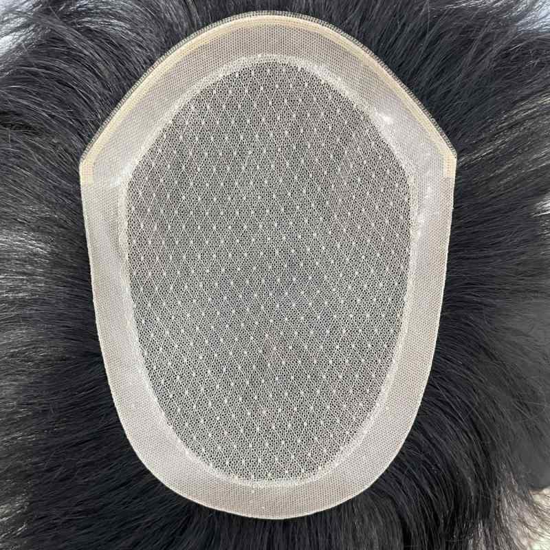 メンズウィッグ 男性用 部分ウィッグ 人毛100% 通気性 自然 医療用 黒 薄毛 白髪 隠し 60ネット 全手植え