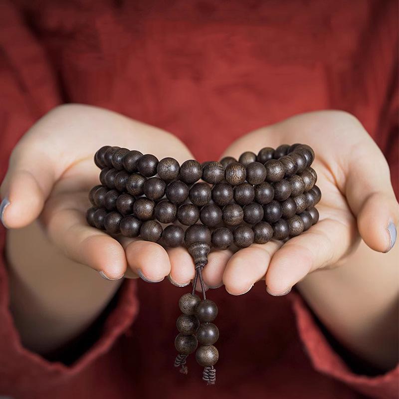 ブレスレット メンズ レディース 奇楠沈香 沈香木 数珠 108粒 菱形 星形 幾何学模様 中国風 文芸復古 アクセサリー