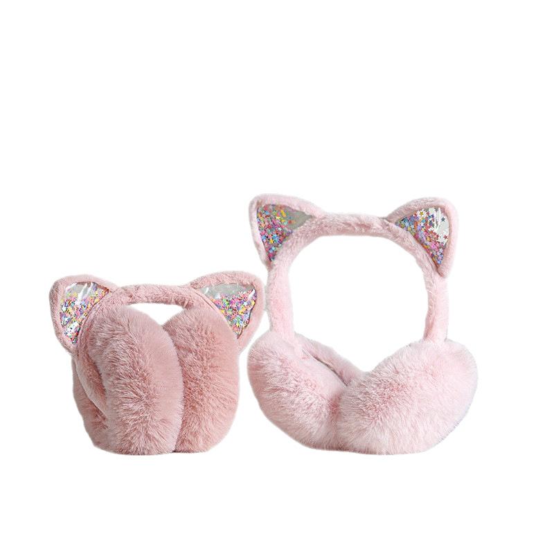 耳あて キッズ 女の子 子供用 イヤーマフ 猫 かわいい 防寒 折りたたみ ボア あったか 裏起毛 秋冬