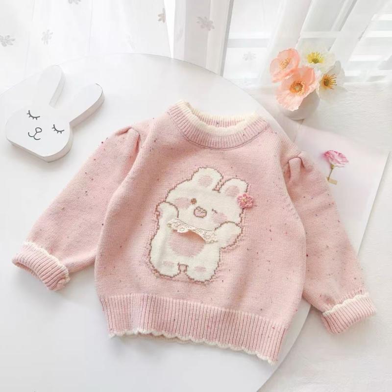 ニット キッズ 女の子 冬用 かわいい ウサギ 厚手 セーター トップス 子供服 普段使い 幼稚園 保育園 あたたかい