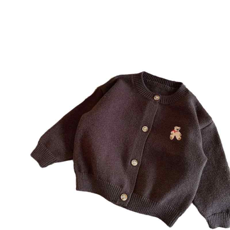 ・カテゴリ: 子供用ニット・対象: 男女兼用・スタイル: 韓国風・素材: 毛類混紡、綿55%・袖丈: 長袖・留め具: シングルブレスト・柄: キャラクター・ネックライン: ラウンドネック・厚さ: 普通・カラー: ストライプ、オレンジピンク、ダークブラウン、ベージュ・サイズ: 80cm、90cm、100cm、110cm、120cm、130cm、140cm、150cm、160cm・対象年齢: 3～8歳 (100～140cm)・その他: 全ての糸くずを除去済み、フードなし