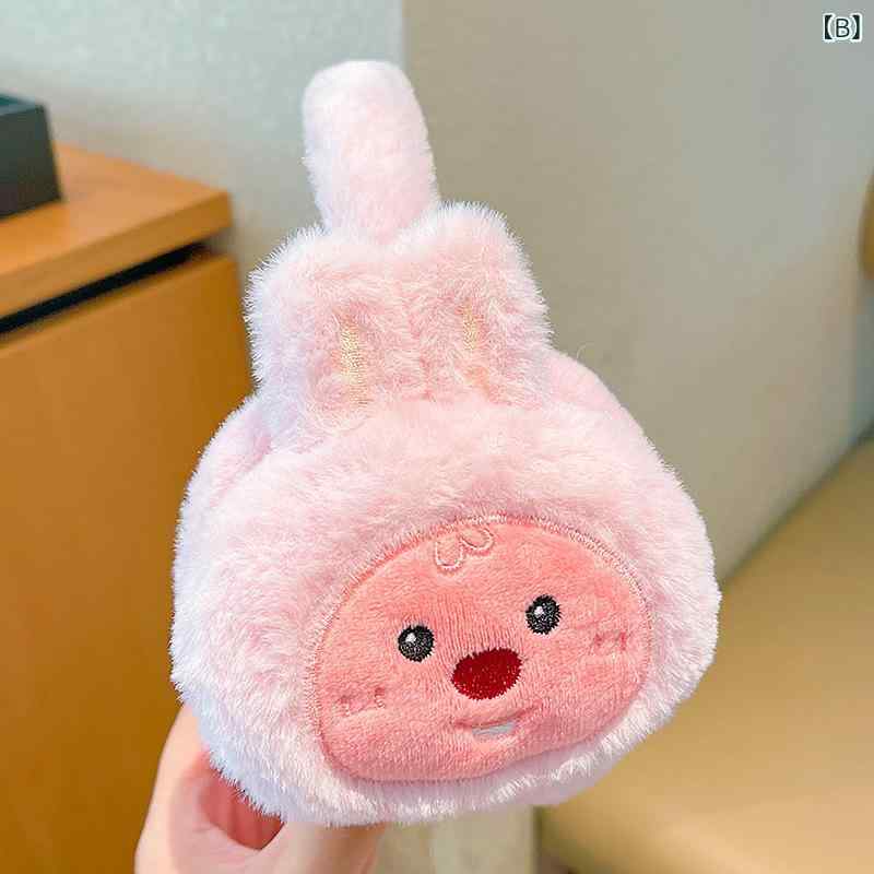 シャドーテールのイヤーマフ キッズ 子供用 女の子 男の子 耳当て 防寒 暖か あったか かわいい 猫耳 白 ピンク グレー ブラウン 秋冬 アウトドア｜アングル3