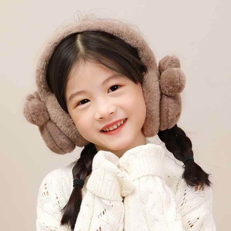 耳当て レディース キッズ 子供用 カートゥーン フルーツ柄 イヤーマフ 耳カバー 防寒対策 ふわふわ も..