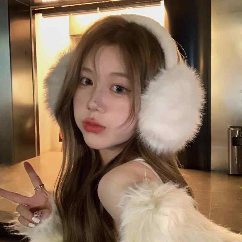 イヤーマフ レディース 秋冬 かわいい 白色 防寒 防風 耳あて イヤーウォーマー 耳カバー 韓国風 東北 自転車 散歩 アウトドア