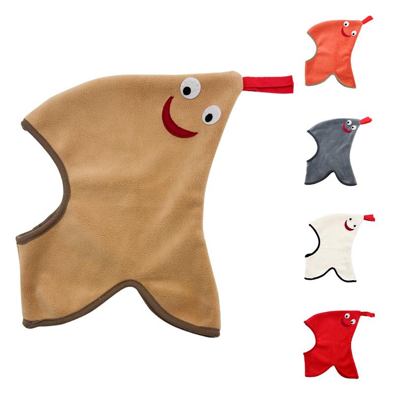 帽子 キッズ ベビー 防寒 耳当て付き 一体型 帽子 マフラー 秋冬 かわいい 鶏モチーフ あったか ベージュ グレー レッド