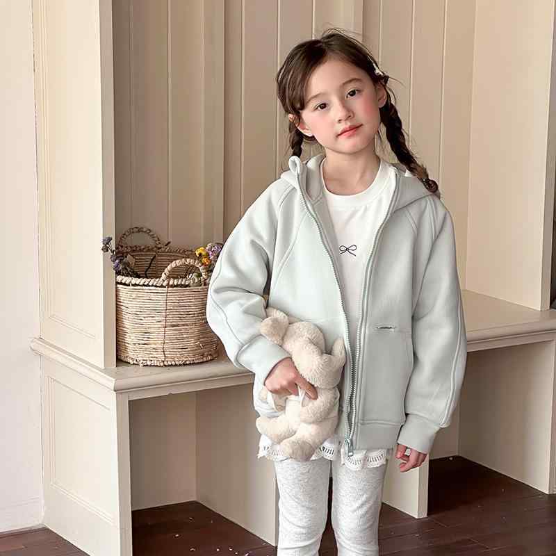 キッズ アウター 子供服 男女兼用 無地 長袖 パーカー スウェット 春秋 普段着 かわいい 柔らかい 綿混..