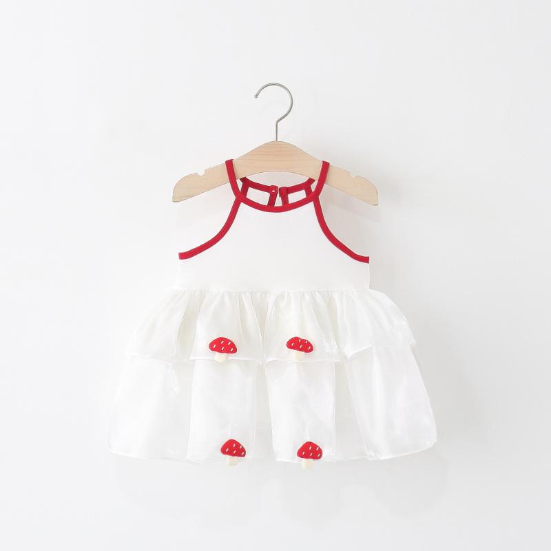 Other - ワンピース 女の子 ベビー キッズ 子供服 吊りスカート ノースリーブ Aライン プリンセススタイル コットン 春夏 イエロー レッド