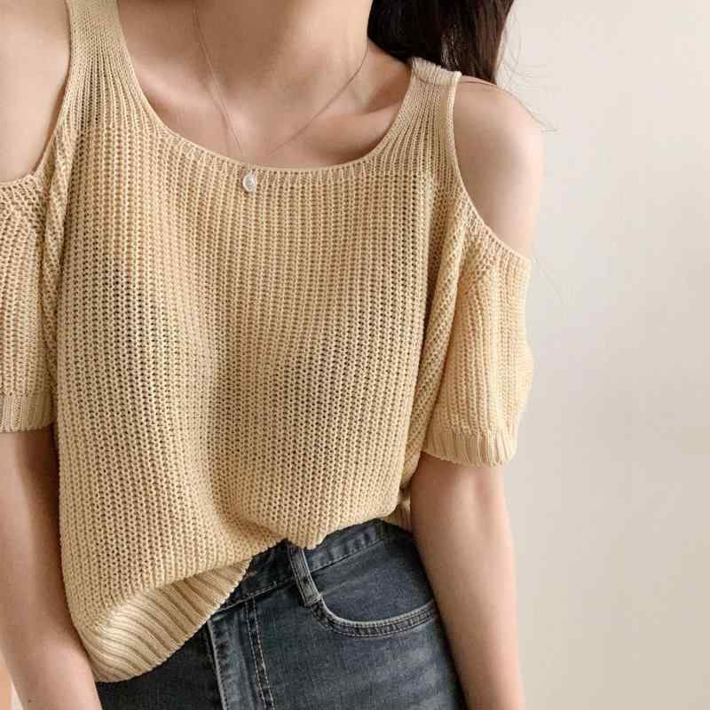 ニット レディース 半袖 チュニック カットソー 小香風 ゆったり トップス 薄手 ポリエステル ピンク系..