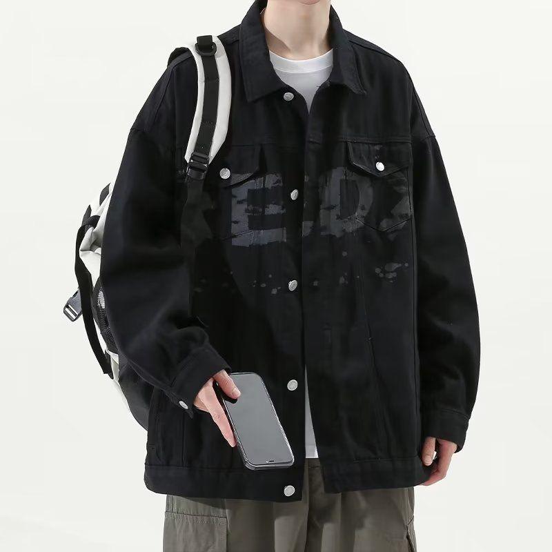 デニムジャケット メンズ 秋冬 ゆったり カジュアル Gジャン ブルゾン 配色 防風