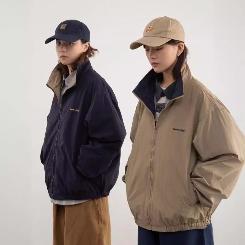 ジャケット メンズ 男性用 ブルゾン ジャンパー アウトドア 防水 防風 吸湿速乾 栗色 ブラウン系 ゆったり スタンドカラー ライトアウター