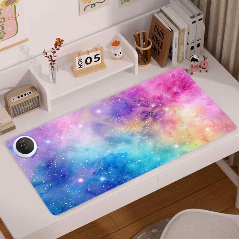 マウスパッド 発熱 暖房 3段階温度調整 レザー調 防水 かわいい グラデーション デスクマット オフィス ゲーム用 暖房 あったかグッズ 秋冬