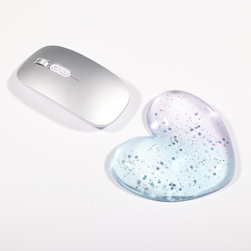 マウスパッド レディース メンズ 3D シリコン リストレスト ハート型 透明 クリア かわいい おしゃれ 疲労軽減 小型 デスク 雑貨