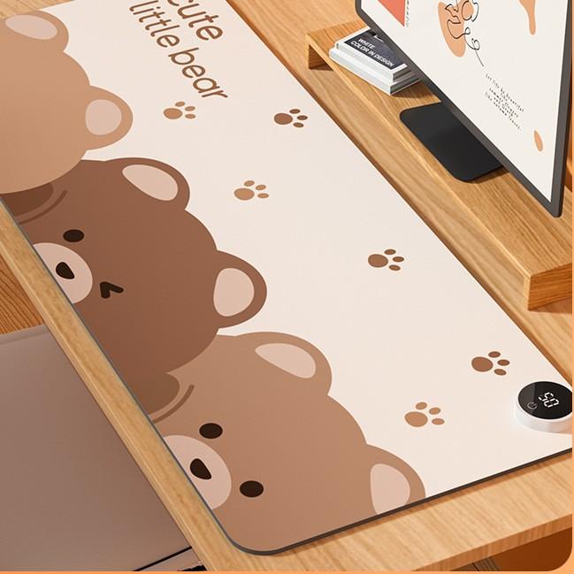 デスクマット レディース メンズ 電気加熱式 暖房 60*36CM 70*33CM 80*33CM オフィス 書斎 デスク テーブル あったかグッズ 寒さ対策 かわいい 小熊 星柄 ウサギ柄 グレー