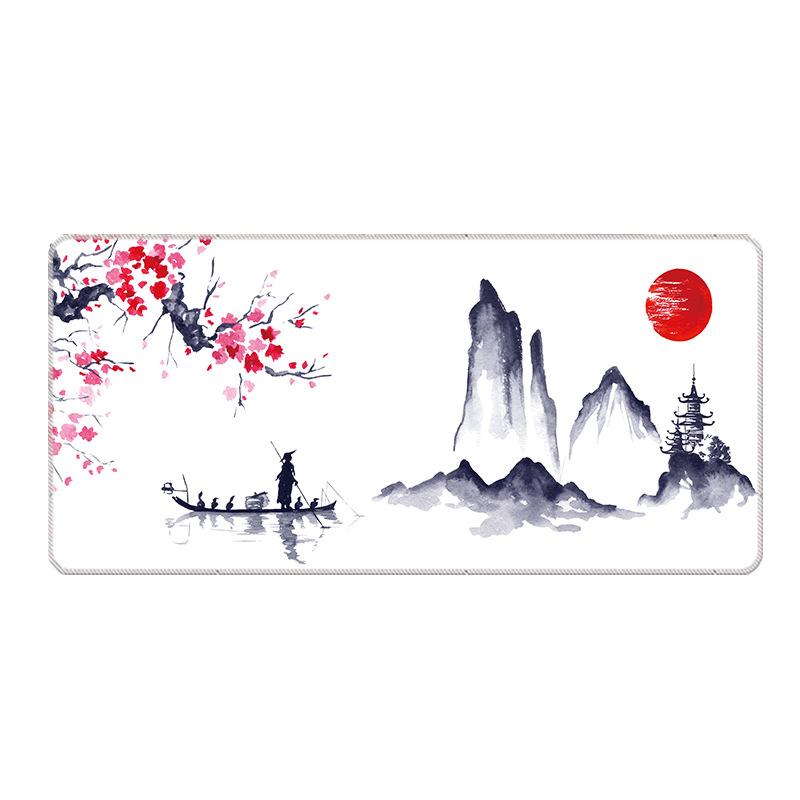 マウスパッド 大型 ゲーミング 天然ゴム デスクマット ウェーブ 和風 おしゃれ 高見え オフィス 学習 リモートワーク 在宅ワーク