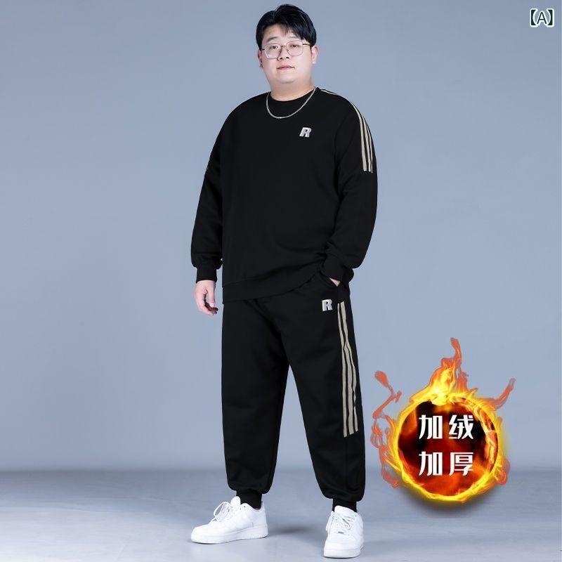 スウェット メンズ 大きいサイズ スポーツウェア 上下セット 男性用 運動着 長袖 Tシャツ ロングパンツ 2点セット ポリエステル 春 スポーティー カジュア...