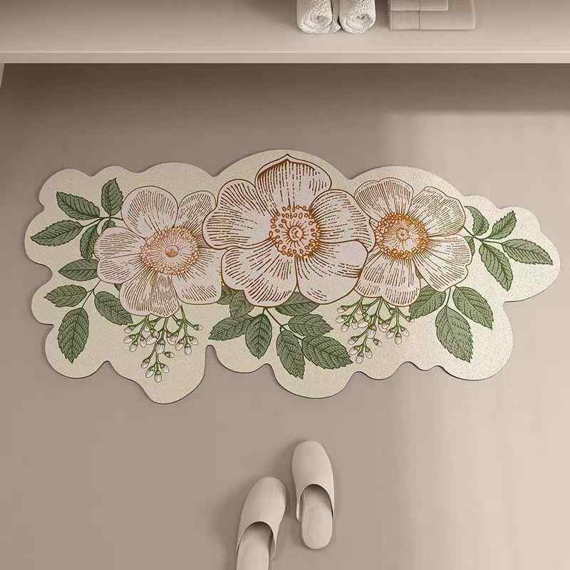 マット レディース バスマット 珪藻土マット 浴室マット ドアマット 吸水 速乾 滑り止め付き 春夏 秋冬