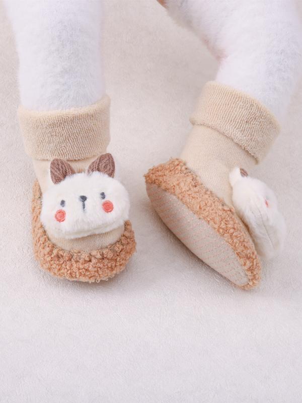 ベビー 靴下 秋冬 新生児 滑り止め 柔らかい底 ソックス シューズ 厚手 あったか 床用 6-12ヶ月 大红兔..